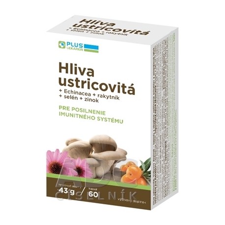 Plus lekáreň Hliva ustricovitá + Echinacea + rakytník + selén + zinok, 60 cps