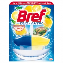 Bref Duo Aktiv tekutý WC blok komplet Lemon 50ml
