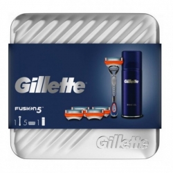 GIFT SET Gillette Fusion 5 (holiaci strojček + 5 náhradných hlavíc +holiaci gel 75ml)