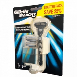 Gillette Mach3 (holiaci strojček 1ks + náhradné hlavice 3ks)