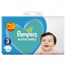 PAMPERS active baby 3 (6-10kg) 104pcs