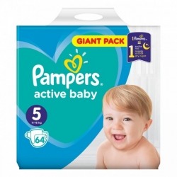 PAMPERS Active Baby 5 (11-16kg) GIANT PACK 64 pcs